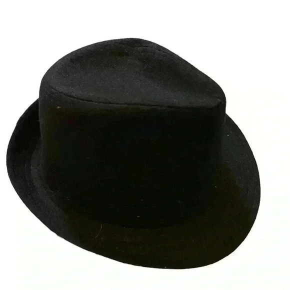 Simplicity Fedora Hat All Black Manhattan Wool & Polyester Fabric One Size - Picture 3 of 8